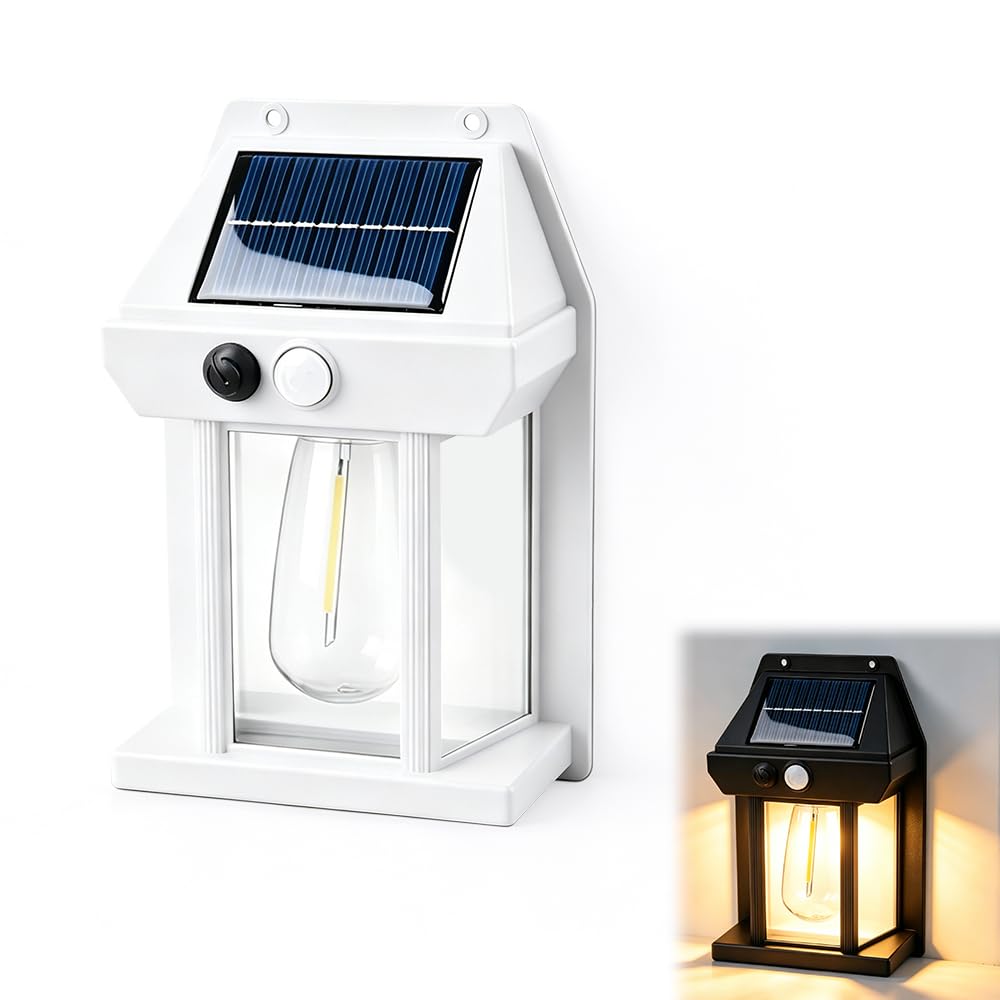 

Solar Wall Lights Outdoor Dusk to Dawn, Solar Motion Sensor Lights Waterproof with 3 Lighting Modes, Wireless Solar Wall Sconces for Patio Fence 1 білий
