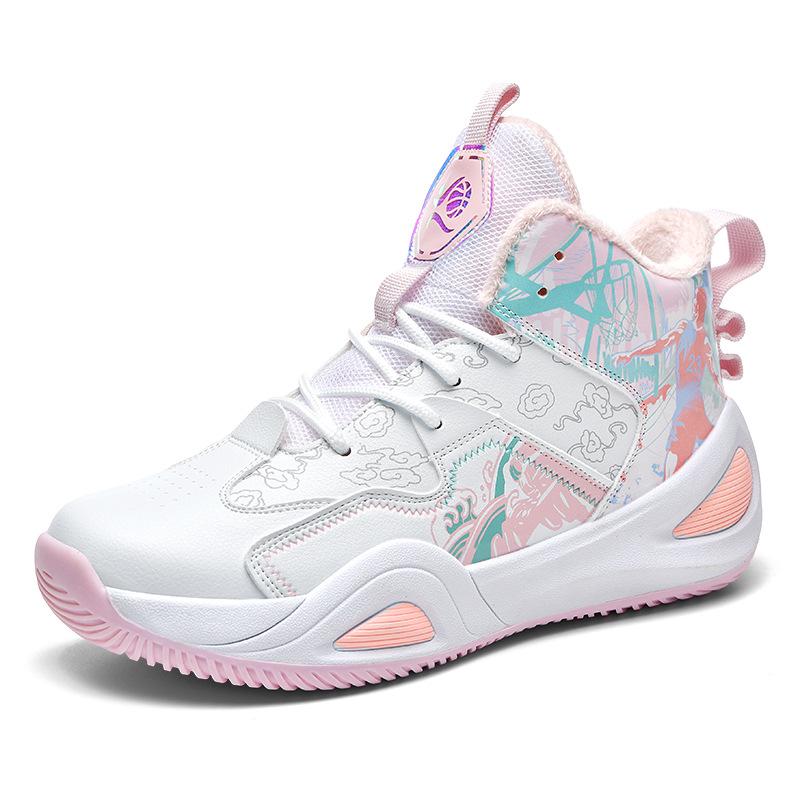 2025 New Warm Basketball Shoes High-top Sports Shoes Mandarin Duck Couple Student Training Shoes Actual Combat Cement Floor Sneakers