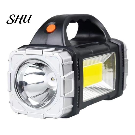 LED Torchlight Portable Lamp Solar Flashlight with Handle USB Rechargeable 7 Modes High-intensity High Lumens IPX5 Waterproof Work Light Camping Torch