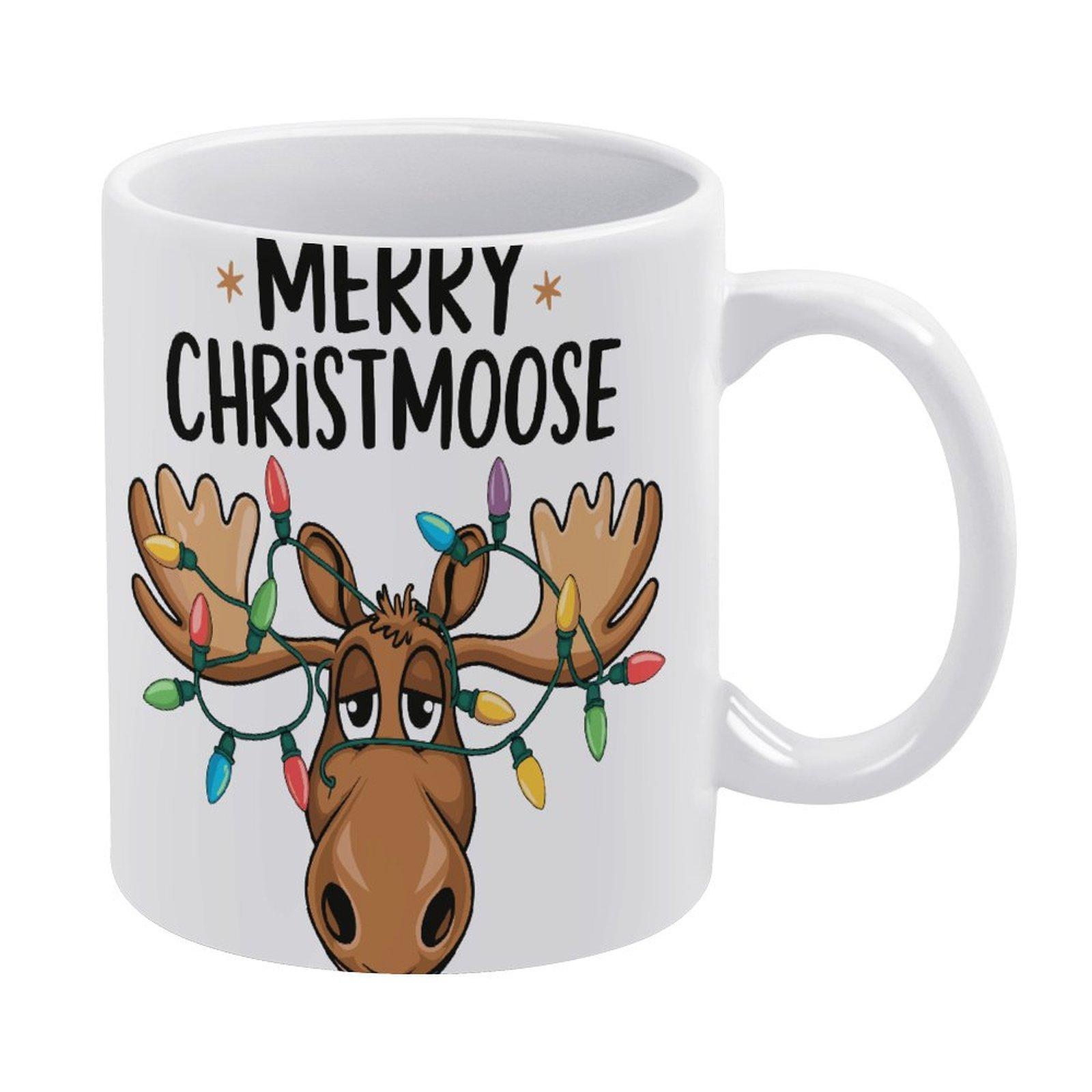 

11oz White Ceramic Cup with Glossy Body and Dual Print Surface, Ideal for Coffee Lovers Enjoying Hot Drinks in Kitchen or Office белый