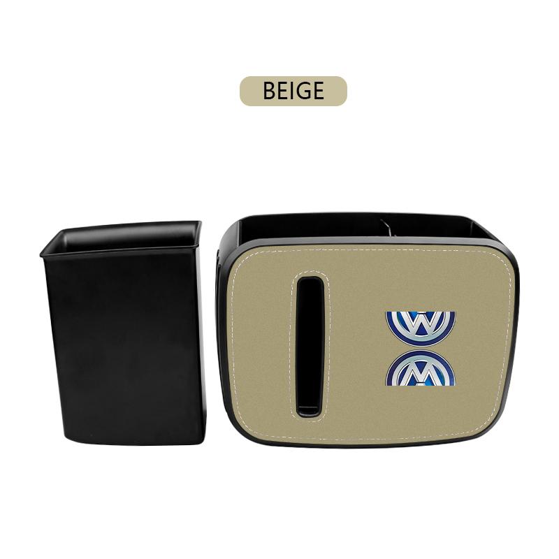 BRW1 VW GTI GOLF Car Interior High-quality Car Tissue Box Leather Storage Box For Volkswagen VW Tiguan Jetta Polo Golf Passat T-ROC T xg2