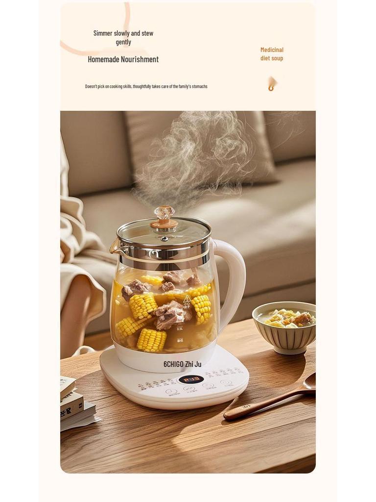 Oală de sănătate Ceainic electric din sticlă izolată