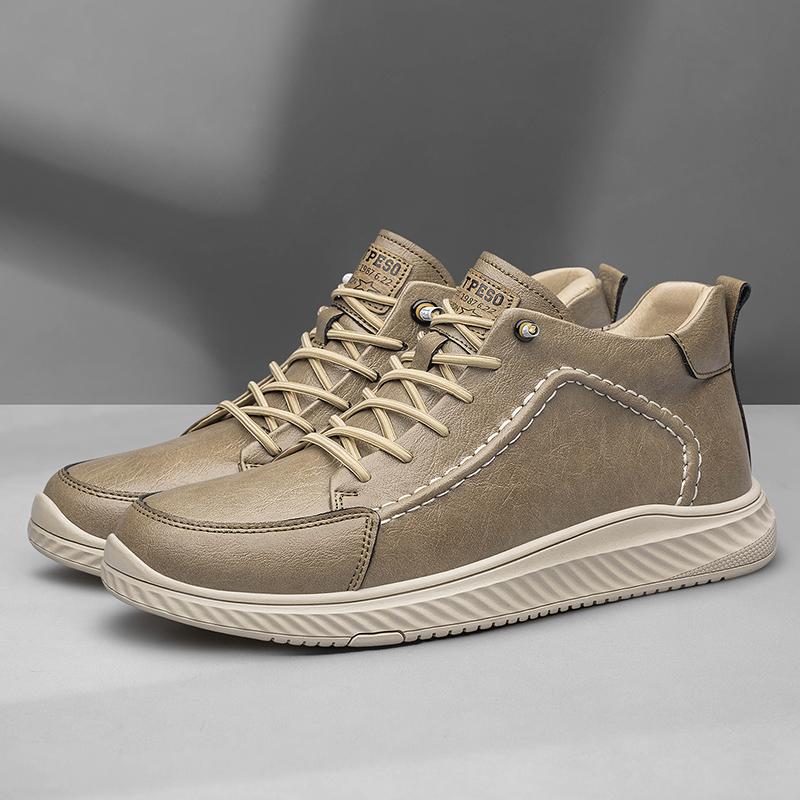 Britischer Stil Dickbesohlte Herren High Top Baumwollschuhe Winter Samt Herren Echtleder Freizeitschuhe Outdoor Oxford Schuhe