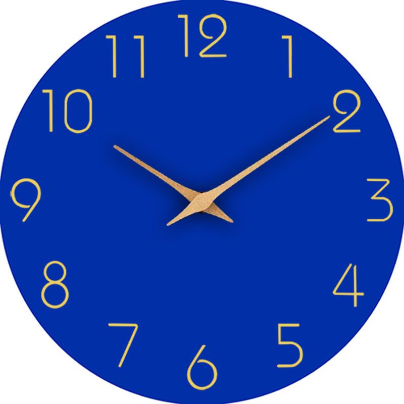Simple Circular Wooden Wall Clock Quiet Batteryoperated Decor