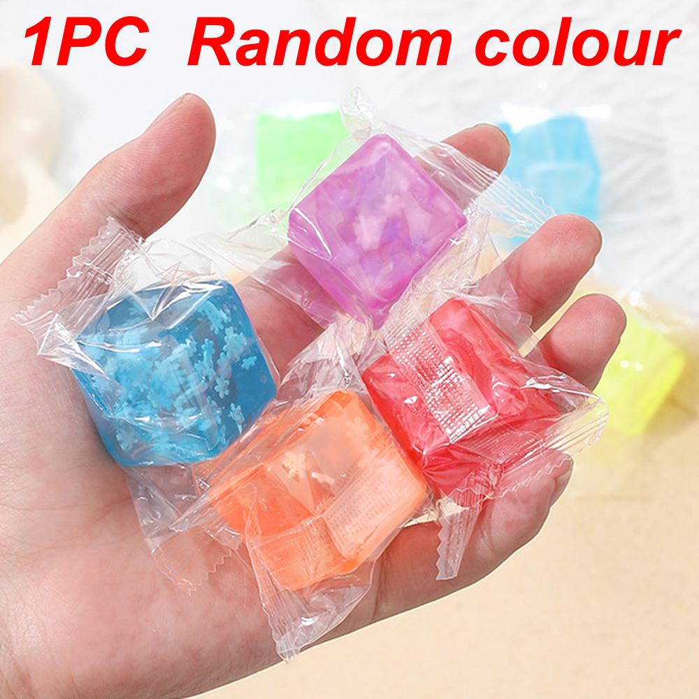 

Снятие стресса Игрушка-мялка в виде кубика льда с тихими снежинками - Медленно поднимающаяся квадратная сенсорная игрушка-непоседа для успокоения тревоги для детей/взрослых, подарок