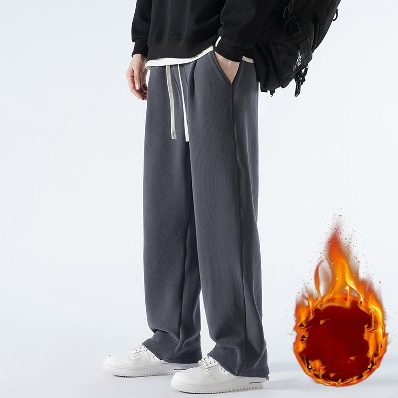 Winter Double-sided Austrian Fleece Plus Velvet Thickened Men's Trousers Sports and Leisure Plus Velvet Pants Men's Austrian Fleece Loose Guard Pants