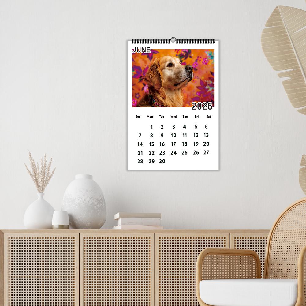 1pc 2026 Wall Calendar, Happy Dog Theme,Pet Dog,12 Beautiful Designs,Monthly Plans,Perfect Gift for Birthday,Christmas, New Year