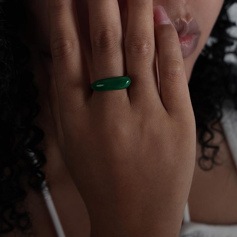 High Quality Stainless Steel Women'S Ring Exquisite Zircon Green White Brown Fashion Girl Gift  Non Fading Wholesale