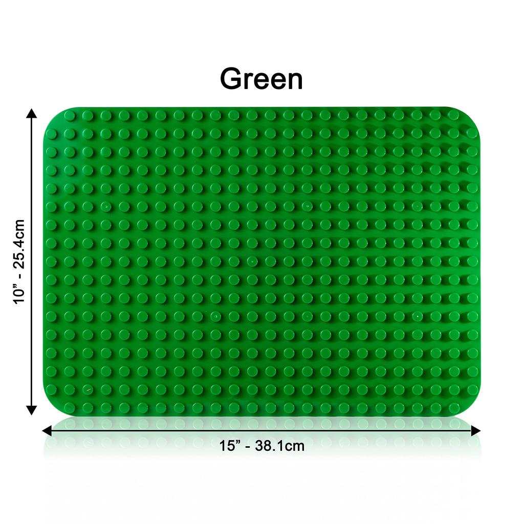 Large Building Block Base Plate (1x Green) Compatible with All Major Brands