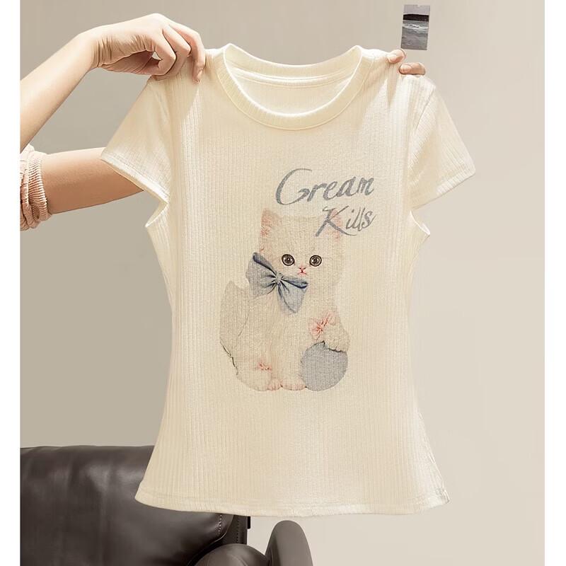 

Sibaisha Women s Cartoon Print Short Sleeve T-Shirt M