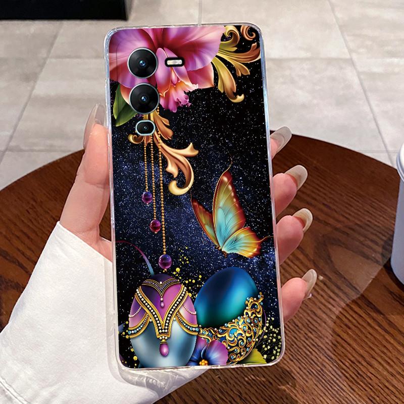 For Vivo V25 Pro Case vivo S15 Pro case Clear Silicone Soft TPU Back Cover For vivo v25e v25 Cute Rabbit Cat Dinasaur Phone Case