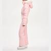Thicken One-piece Ski Suit Women Faux Fur Hooded Tassels Coat High Waist Belt Jumpsuit Winter Windproof Waterproof