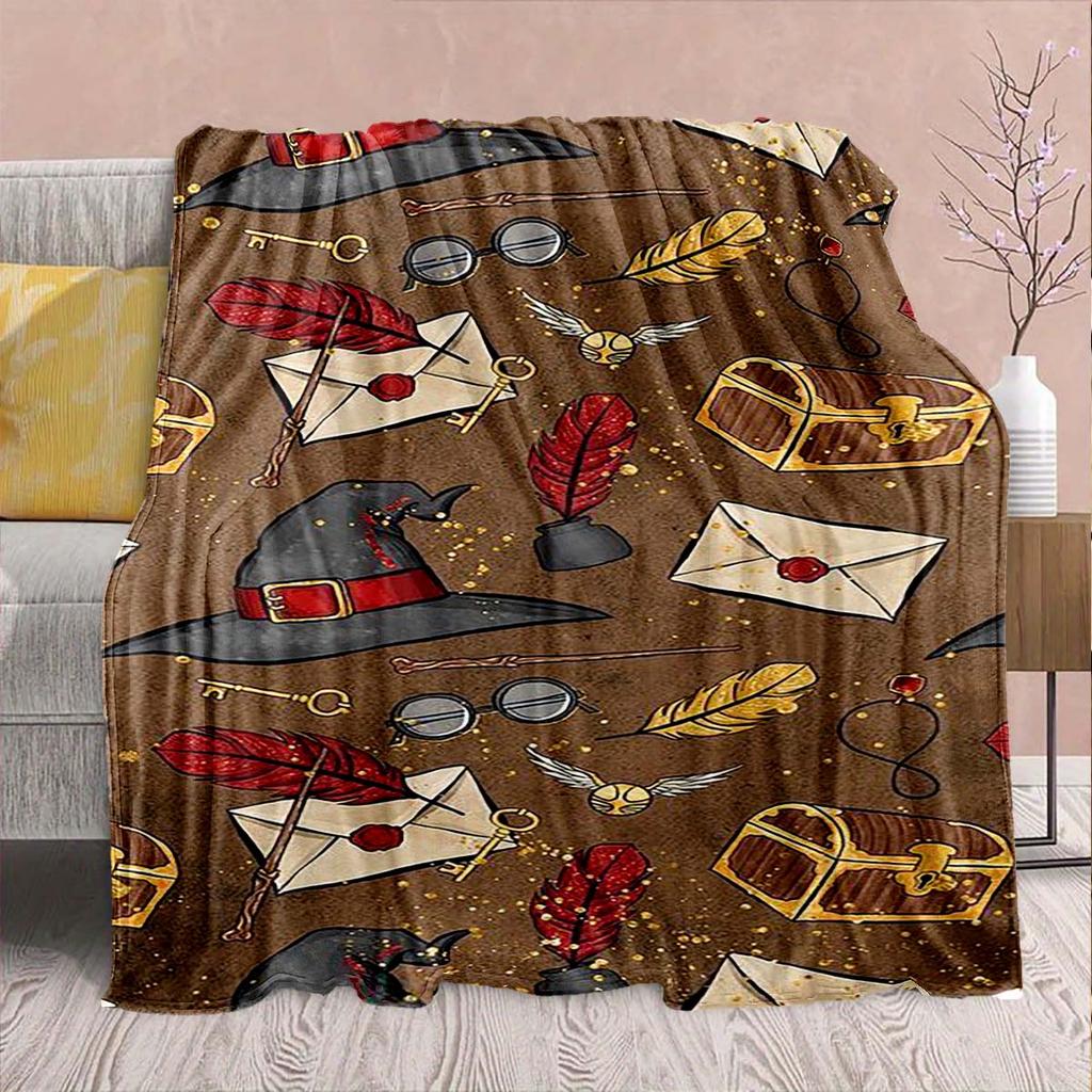 Harry Potter Magic Owl Flannel Blanket - Soft Warm Perfect for Sofa, Bedding Camping Travel Office Home Decor -QJY