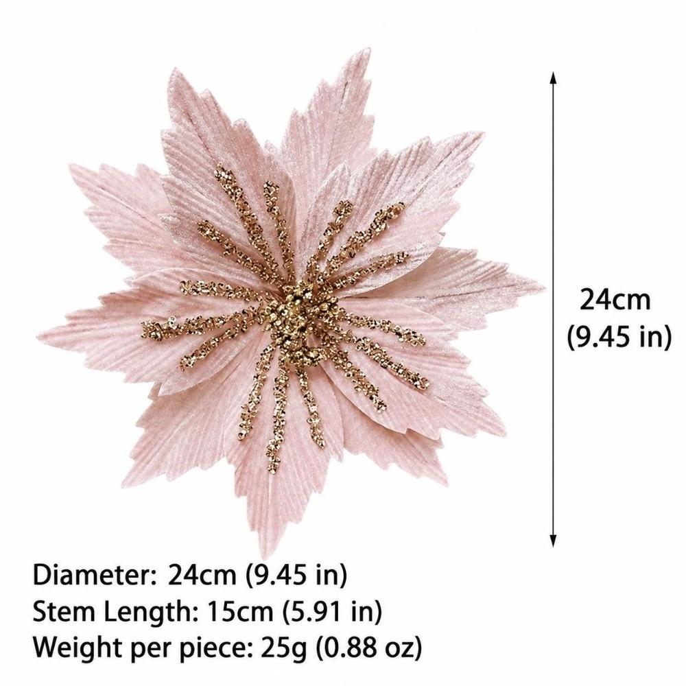 Sparkling Christmas Glitter Flower 24CM Sequins Flower Wedding Decoration