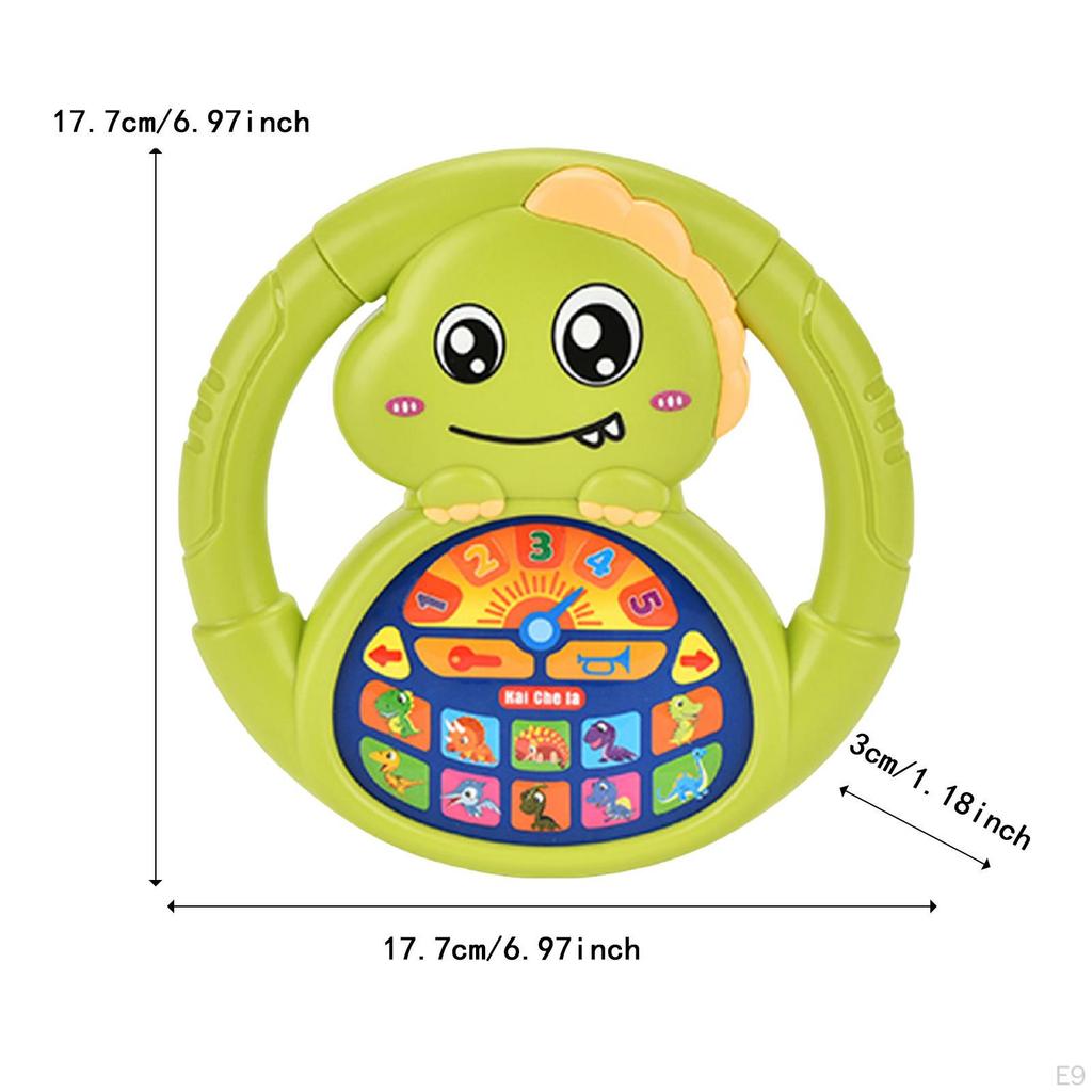 Kids Steering Wheel Toy Early Educational Game Portable Funny Cute Simulated Driving Controller for