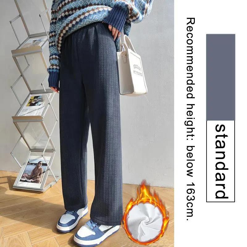 

Зимние женские однотонные повседневные утепленные брюки с высокой талией, прямые брюки с флисовой подкладкой для женщин, мягкие, удобные, универсальные, теплые, свободные брюки S темно серый