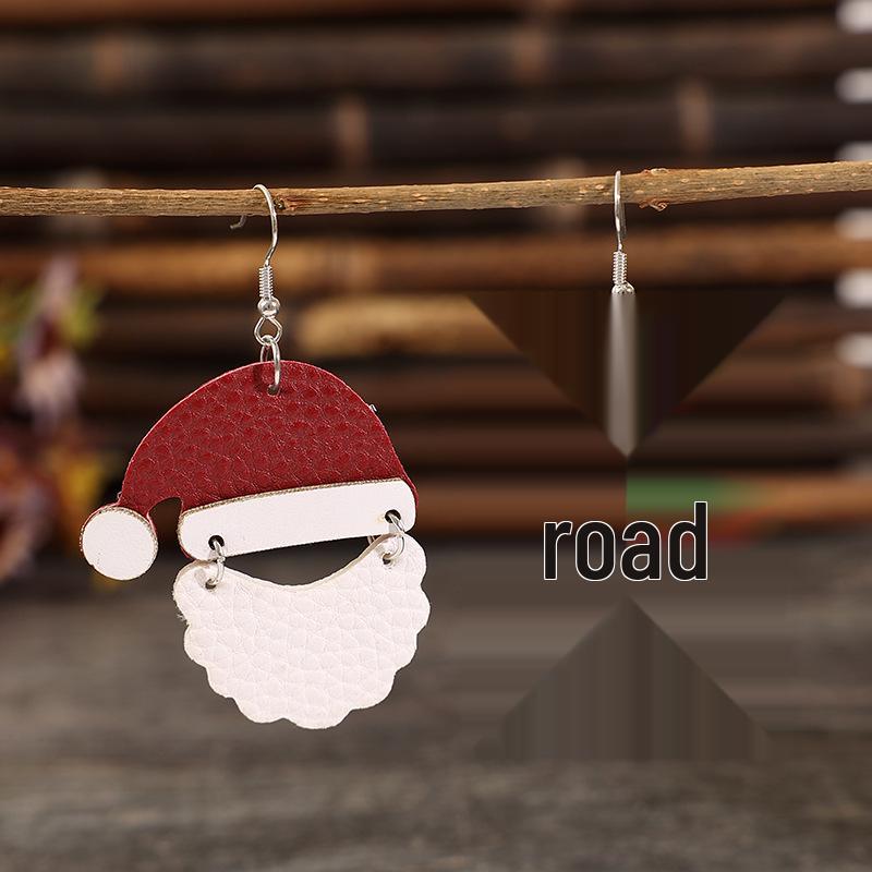

Retro Santa Claus Christmas Earrings with White Beard and Hat
