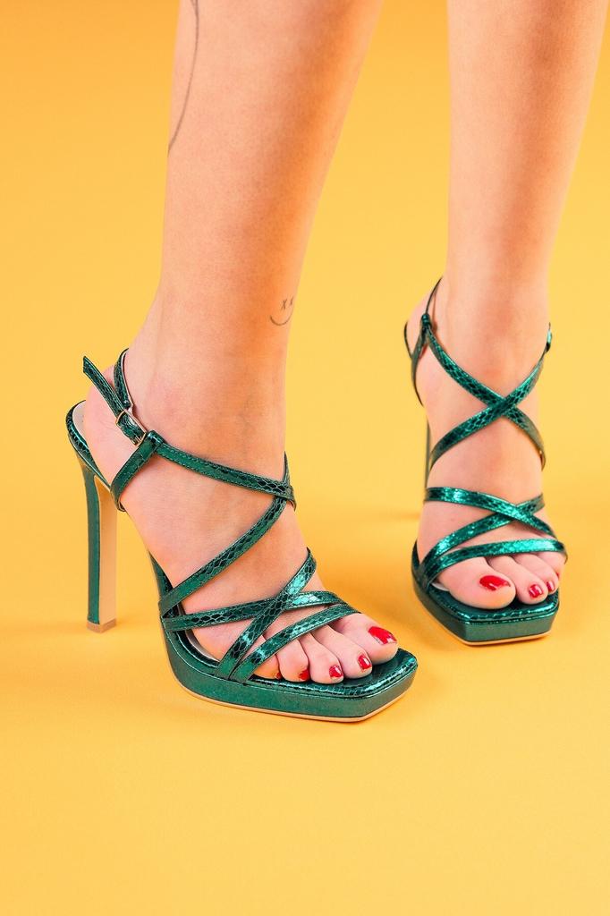 Women's Fashion Style Special Design Silver Design Snake Helmet Platform High Heels Shoes