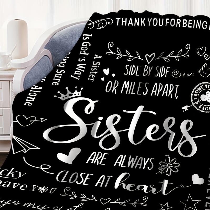 1pc Black Blanket Birthday Gift for Sister Smooth Flannel Blanket for Home Living Room Bedroom Decor a New Year Christmas Gift