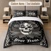 Skull Floral Fantasy Custom Name Bedding Set 2 Pillowcases + 1 Sheet Personalized Text Custom