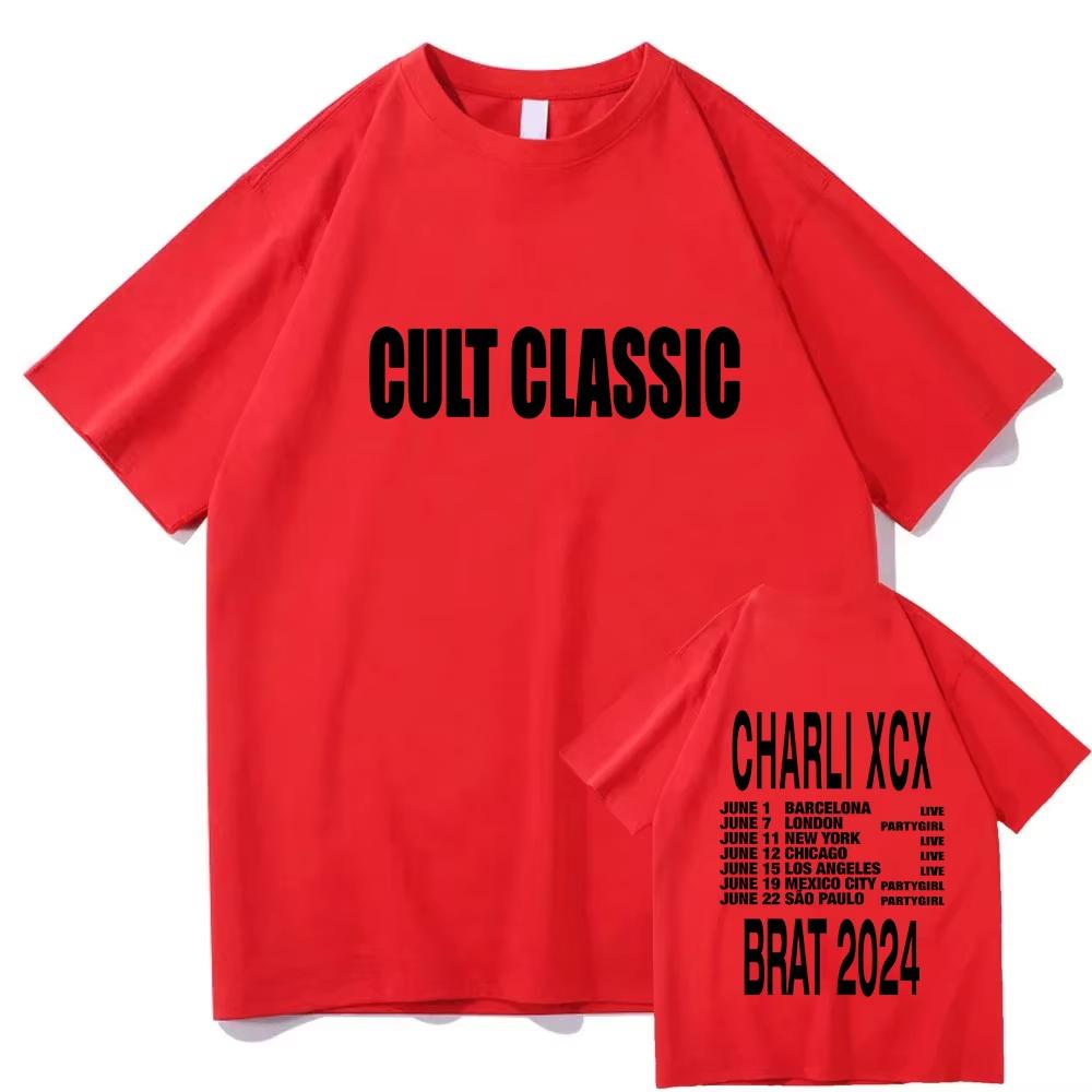 Spring and Summer New Cult Classic Charli Printed Cotton Loose Short Sleeved Round Neck Mens and Womens Casual Fashion Tshirt