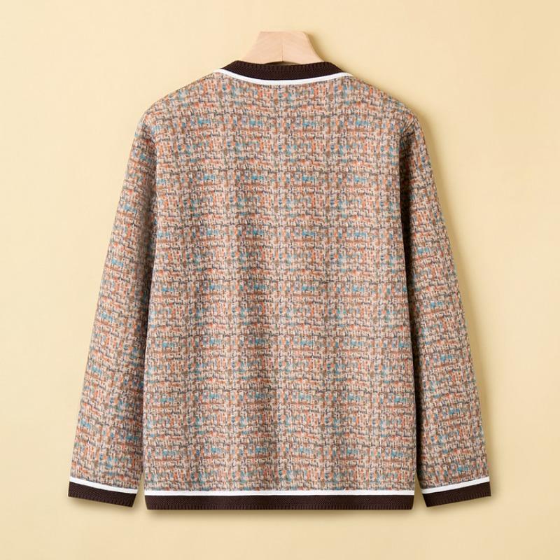 Middle-aged Women's Clothing Grandma Versatile Top Mother Short Coat Spring and Autumn New Casual Large Size