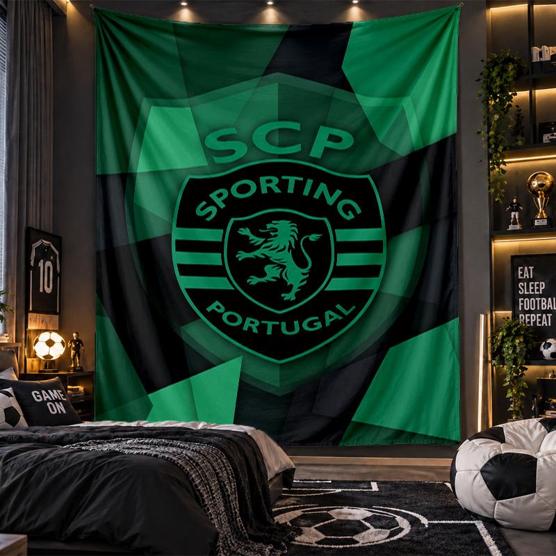 Arazzo da Appendere a Parete Stampa Sporting CP FC Tessuto per Soggiorno Camera da Letto Decorazione Casa