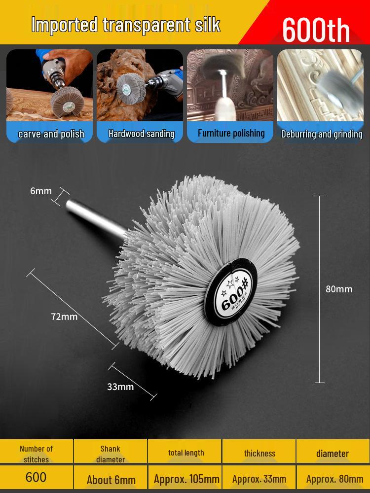DuPont Nylon Silk Woodworking Polishing Wheel for Root Carving