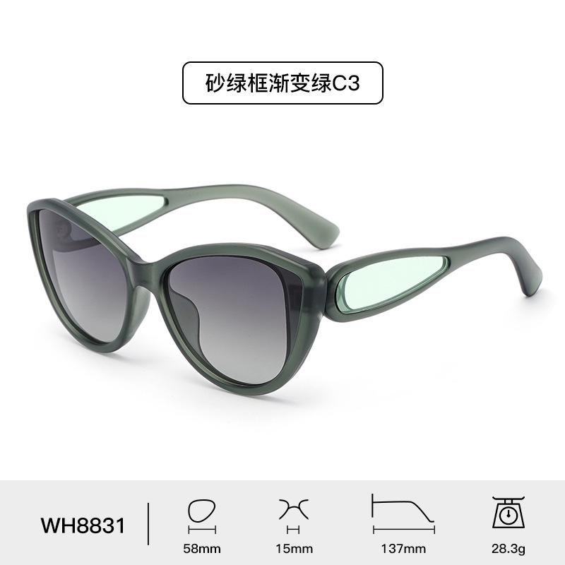 New polarized sunglasses women's sunshade fashion cat eye sunglasses pc frame Internet celebrity personalized glasses legs