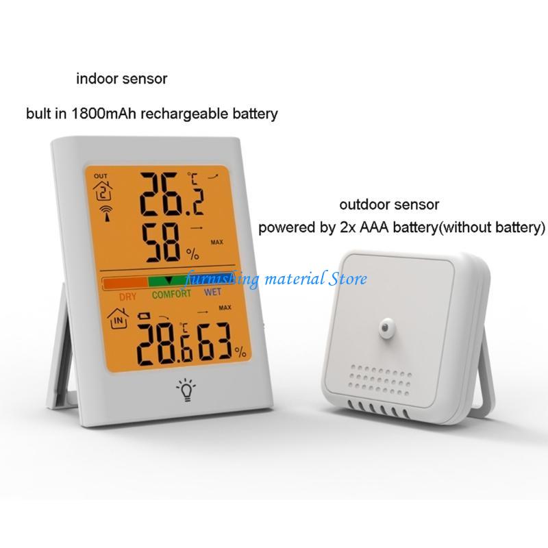 Y5GD Indoor Outdoor Thermometer Wireless 328ft/100m Accuracy Digital Hygrometer Temp