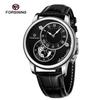 Forsining Men' S Mechanical Watch Fashion Double Dial Automatic Winding Men Wristwatches Sport Genuine Leather Clock For Man