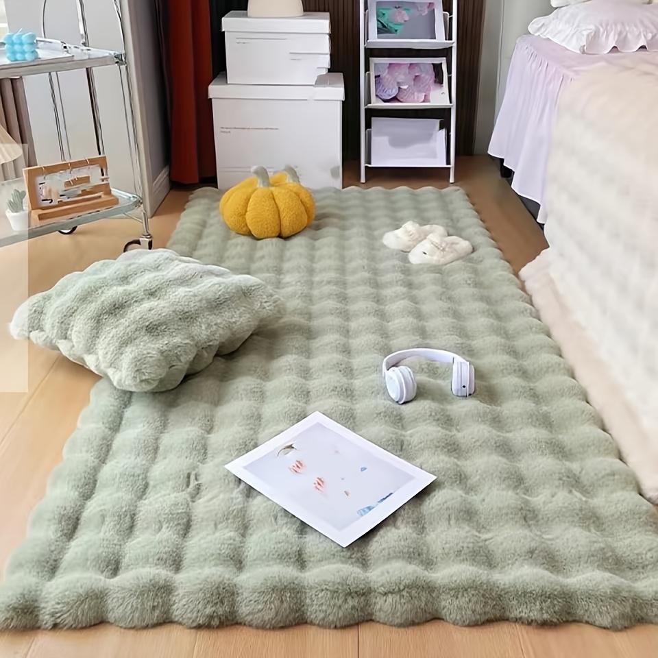 

1 шт. пузырчатый бархатный коврик для пола, кремовый стиль, однотонный плюшевый коврик для гостиной, дивана, у кровати, толстый теплый декоративный коврик 80*180cm зелёный