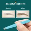 Colorful Stainless Steel Eyebrow Tweezers, Slant Tip Precision Hair Removal, Hollow Design Beauty Tool for Men Women