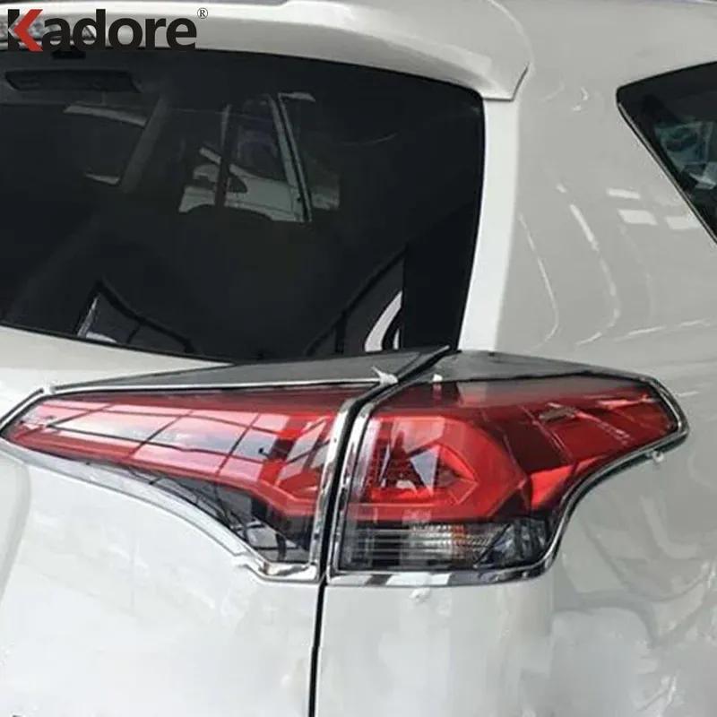 Car Rear Tail Light Lamp Cover Trim For Toyota RAV4 RAV 4 2016 2017 2018 Chrome Taillight Taillamp Frame Trims Accessories