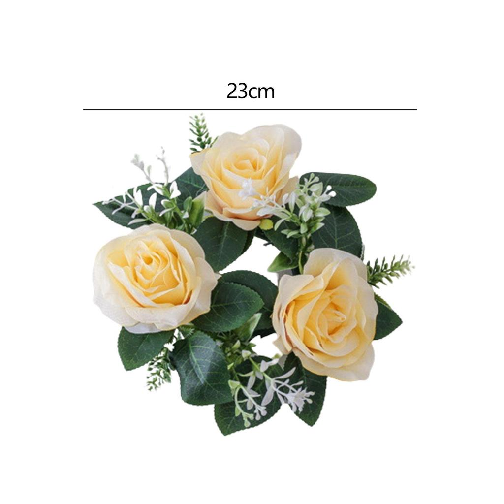 Candle Rings Wreaths Decorative 9inch Artificial Floral Flower Garland for Thanksgiving Door Farmhouse Centerpieces Christmas