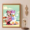 Diamond Art Painting Kit – Minnie Daisy Beach Landscape Sparkle Craft, Home Wall Decor, Handmade Gift