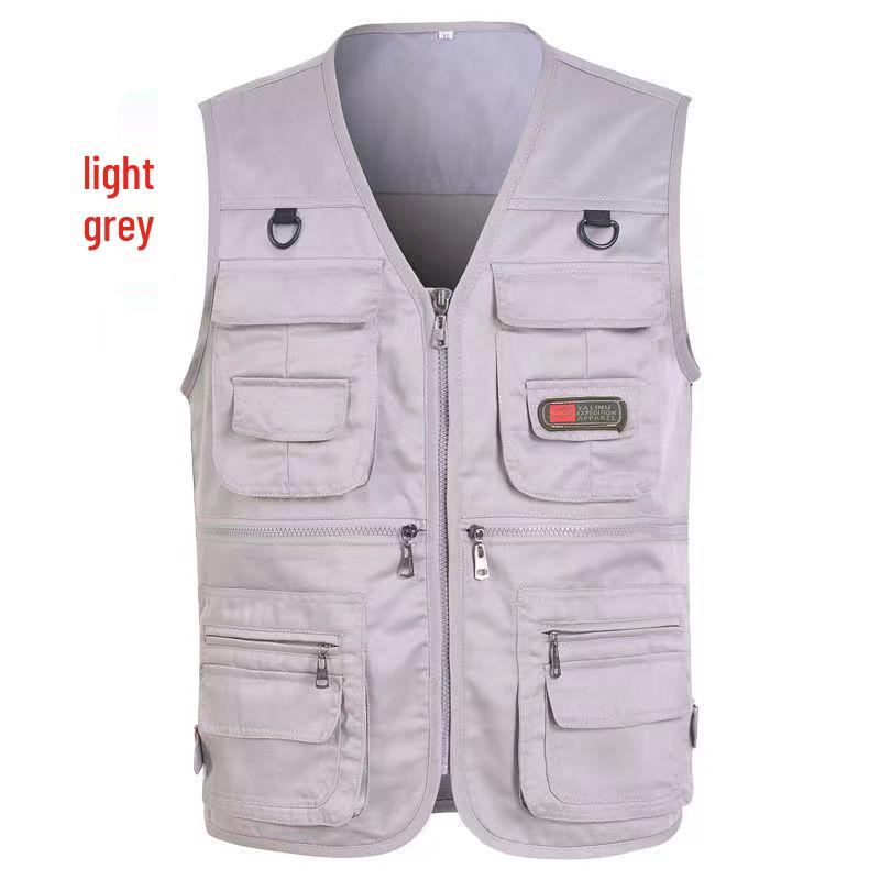 Men's Multi-Pocket Tactical Vest for Fishing and Photography - Mesh Design for Spring, Summer, and Autumn
