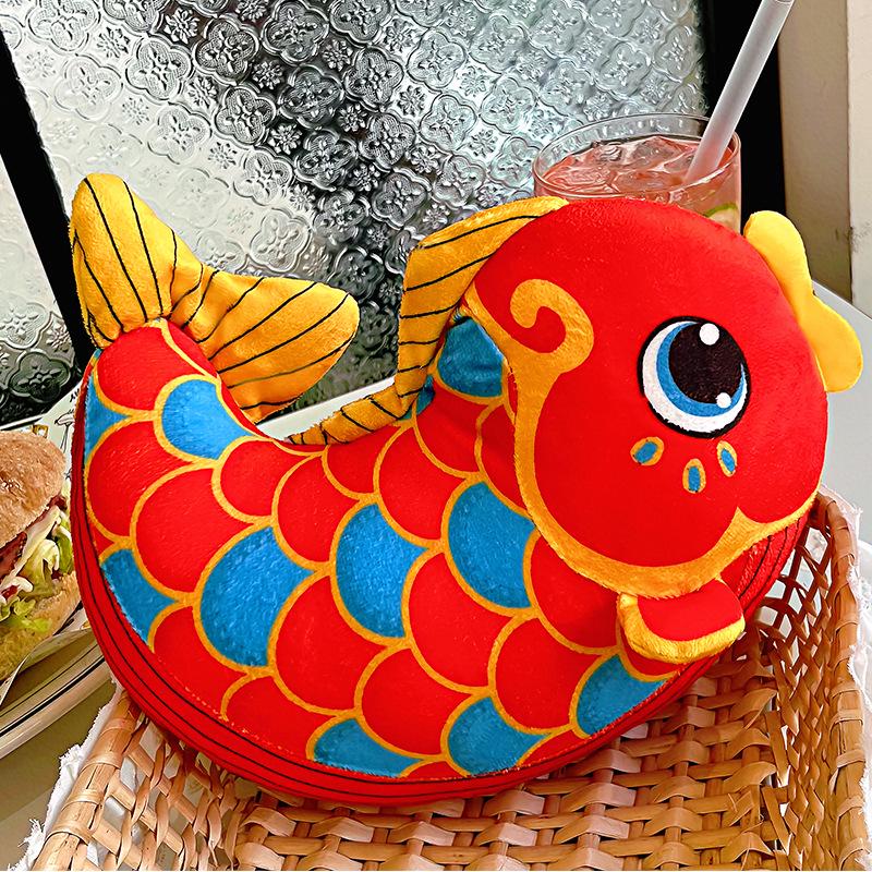 Chinese Festive Koi Pillow: Sofa, Office, Bay Window Cushion & New Year Ornament