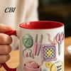 Ceramic Mug Mug, with 3D Knitting Pattern Design, Large Capacity Microwave Safe Lead Free Cup Durable Coffee Tea Cup, for Craft Lovers Kitchen Bar Use
