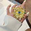 Vintage Eyes of Demon Stud Earring Tassels Woman Brooch Aesthetic Devil's Eye Ring  Autumn Winter
