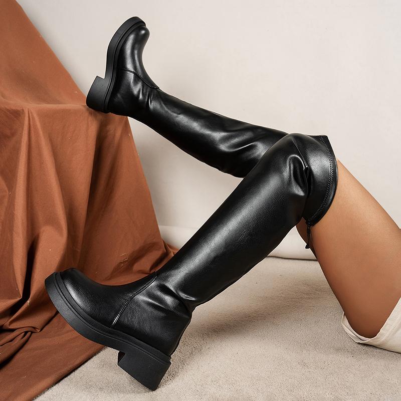 Fashion Fashion Chunky Platform Long Boots for Women 2025 Autumn Winter PU Leather Over The Knee Boots Woman Plus Size Thigh High Botas