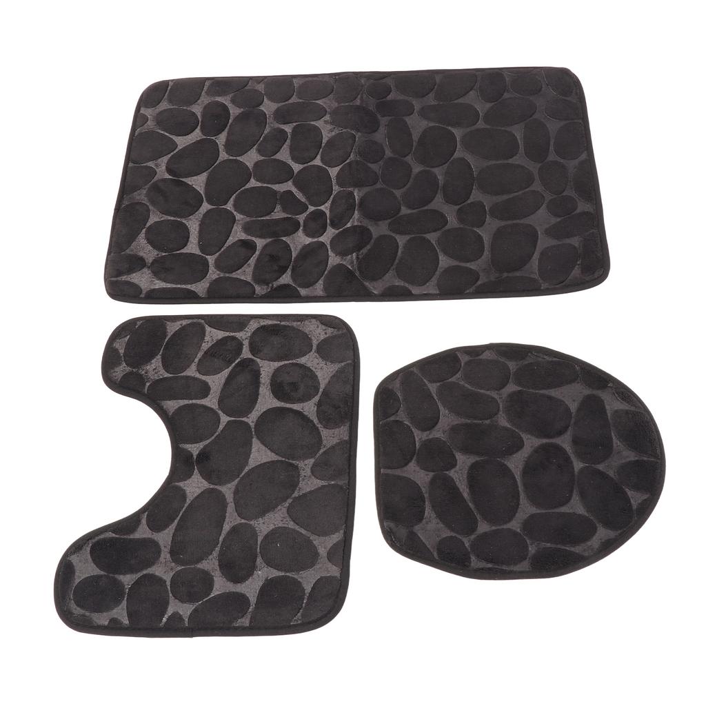 Conjunto de 3 Tapetes de Banheiro Forma U Tapete para Vaso Sanitário Tampa de Vaso Sanitário Tapete de Banho Absorvente de Água Antiderrapante Tapetes de Banho para Treinamento de Penico Crianças Adulto