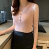 Women Vest Summer Inside the Small Tank Top Bottoming Shirt Knitted Shirt Slim V-neck Sexy Sleeveless Short Section Tops Outside