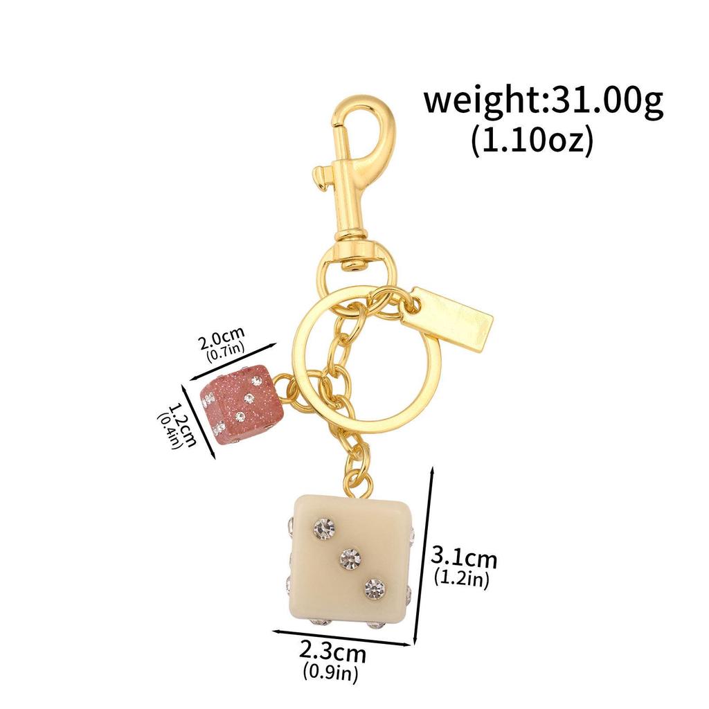 Fashionable Irregular Shape Dice Billiard Bag Pendant Metal Keychain - Hot Selling