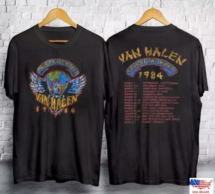 Новое поступление Винтажная футболка 1984 года Van Halen Tour Of The World Унисекс M