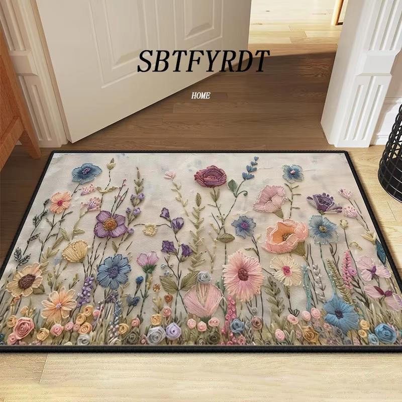 

VIKAMA Beautiful Flower Mat Door Mat Outdoor Carpet Welcome Mat Soft Living Room Carpet Rug For Bedroom Soft Home Decoration 40X60CM (1.3X2FT