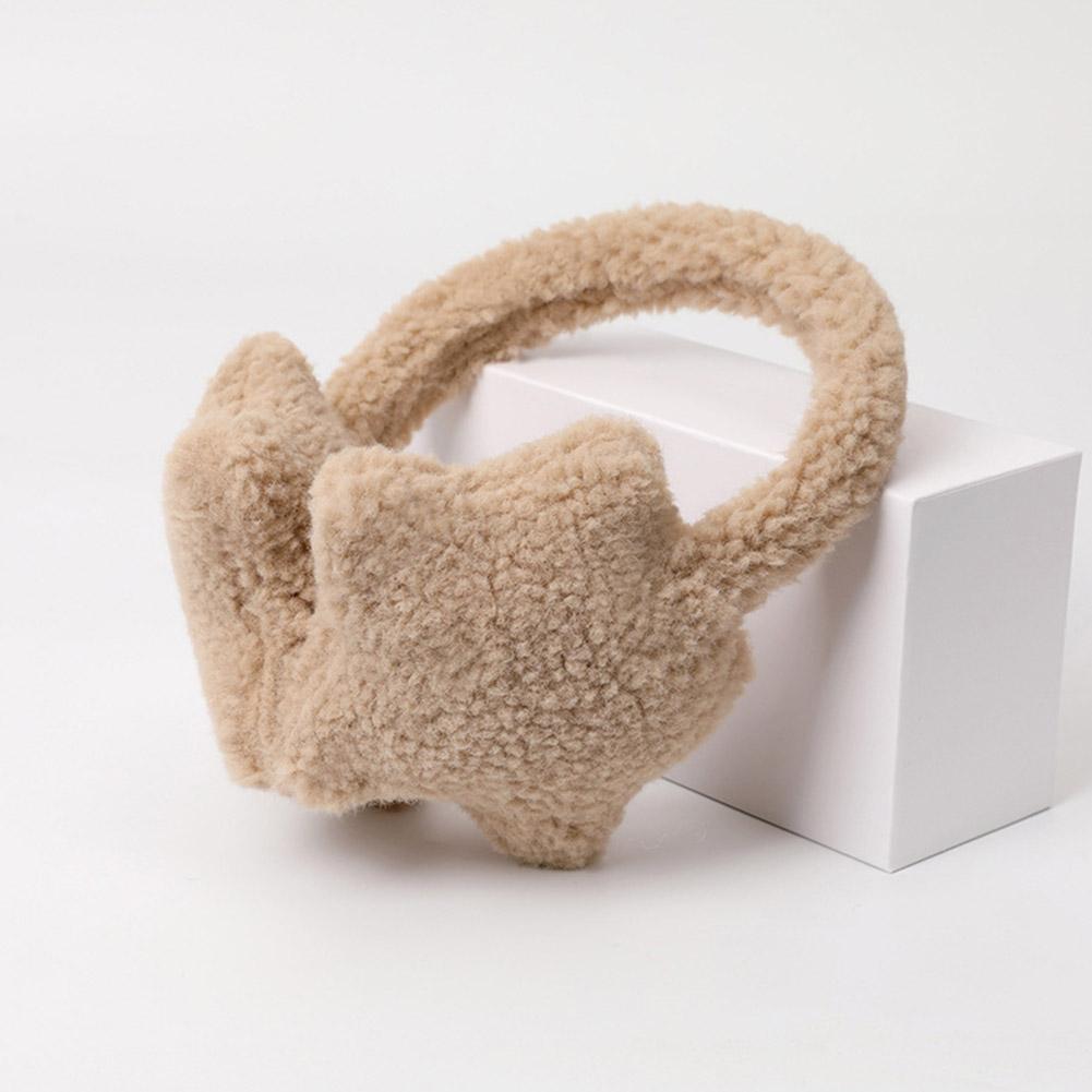 Fashion Autumn Winter Star Fluffy Earmuffs Cute Plush Solid Color Ear Muffs Cold Protection Women Ear Cover Keep Warm