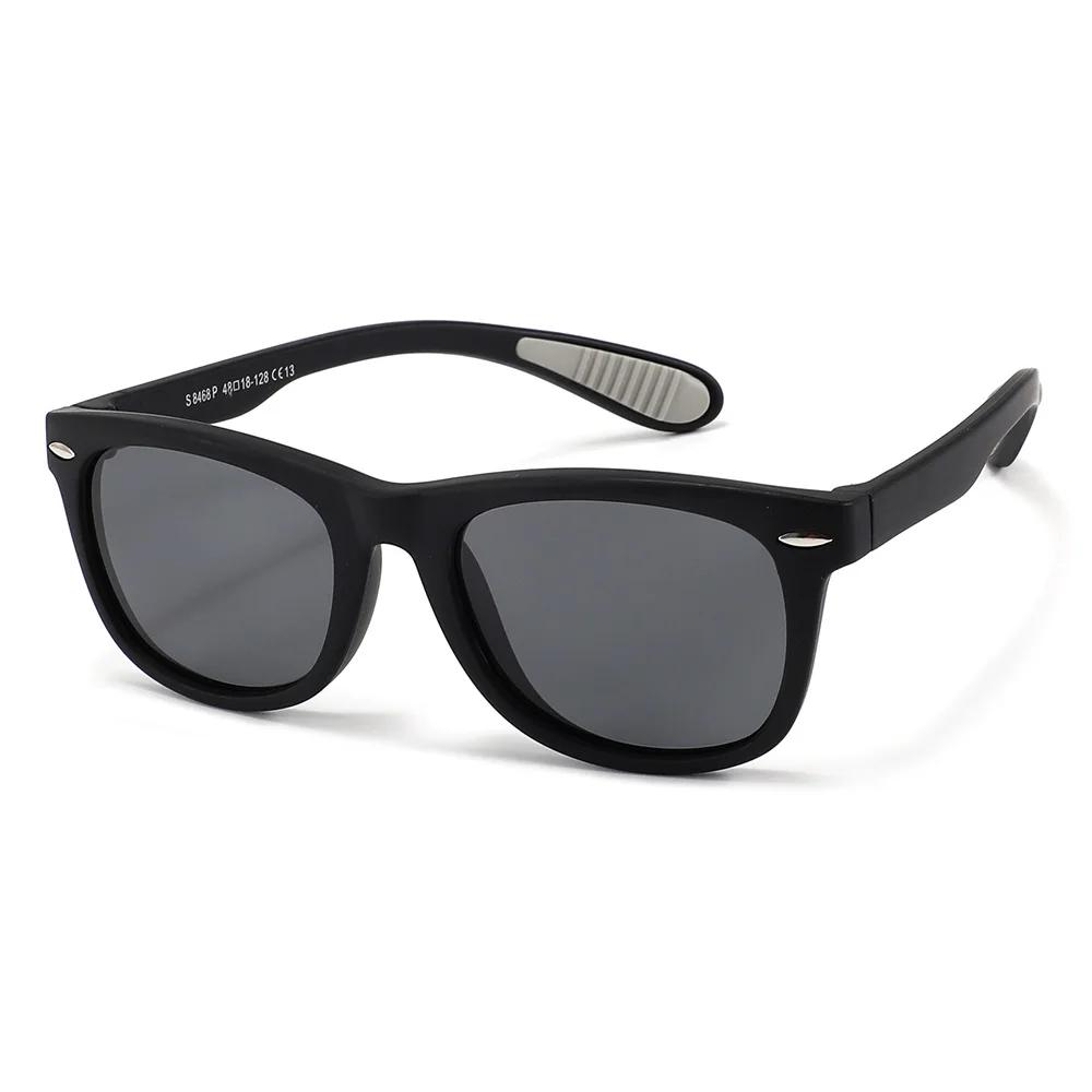 Fashion Square Children Sunglasses Baby Sunshade Silicone TPEE Frame Glasses Girl Boy Outdoors Polarized Shades UV400 3-12 s