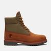 Timberland Heritage 6-Inch Waterproof Boots (Men’s / MD Brown Nubuck W/ Green / Wide) 25.5 Cm / US 7.5 / W