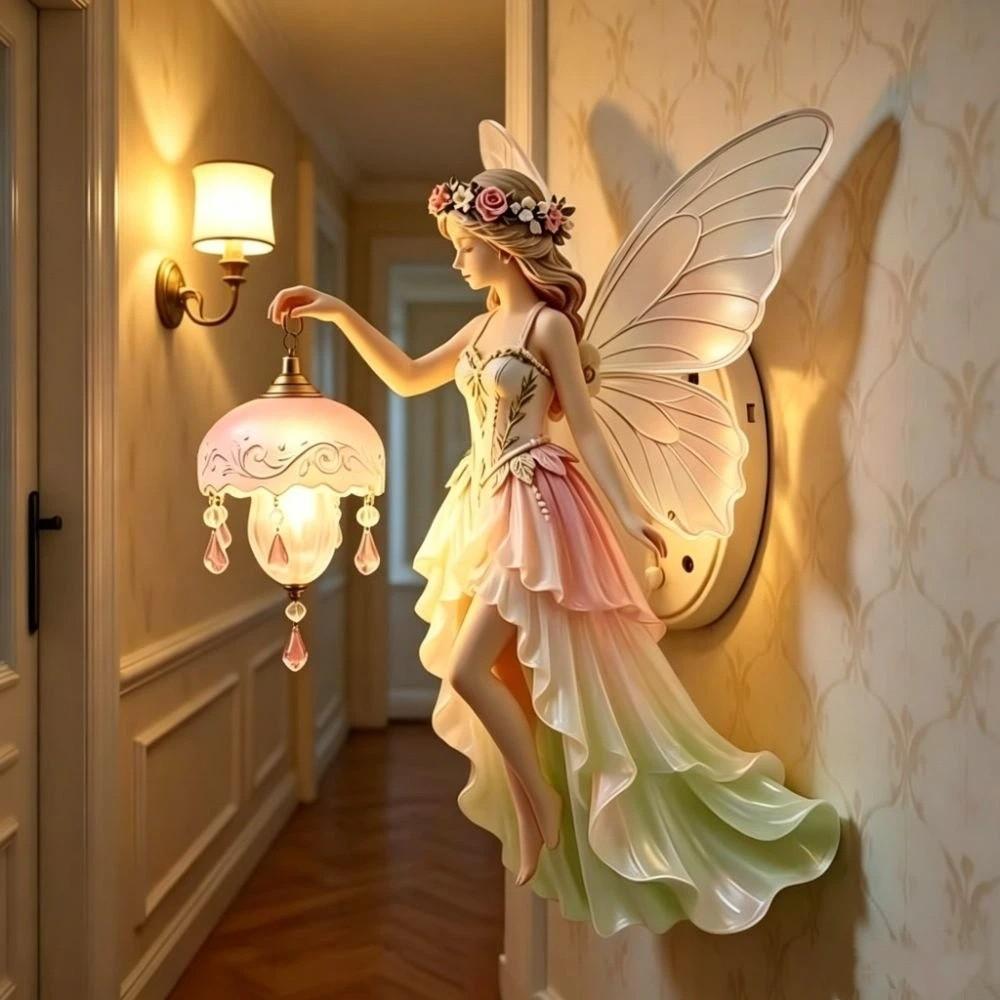 Luminária de Parede de Fada Sonhadora Luz de Noite Vintage Luminária de Parede Criativa Quarto de Bebê